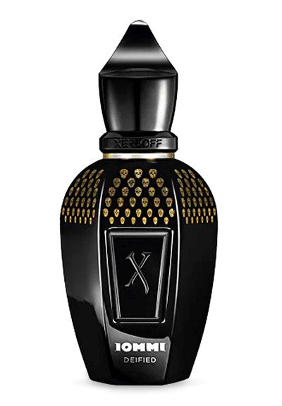 Iommi Deified perfume bottle, featuring notes of saffron, cinnamon, rose, and musk. Available at indiehouse perfume store Atlanta.