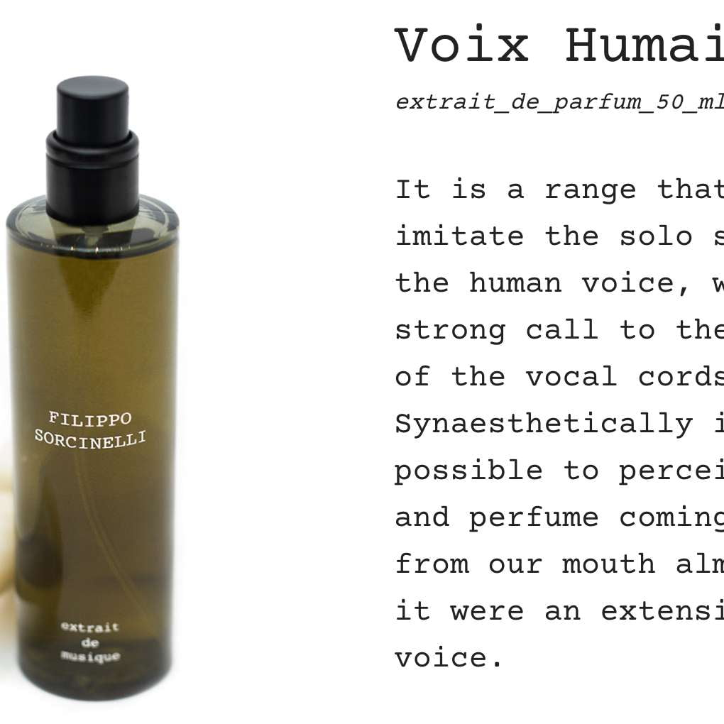 Voix Humaine 8 - Filippo Sorcinelli - INDIEHOUSE modern fragrances